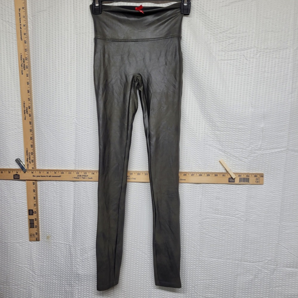 Spanx Faux Leather Leggings XS Metallic High Waist 2021